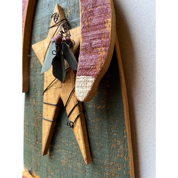 Rustic Farmhouse Decorative Wooden Angel American Primitive - Picture 7 of 12